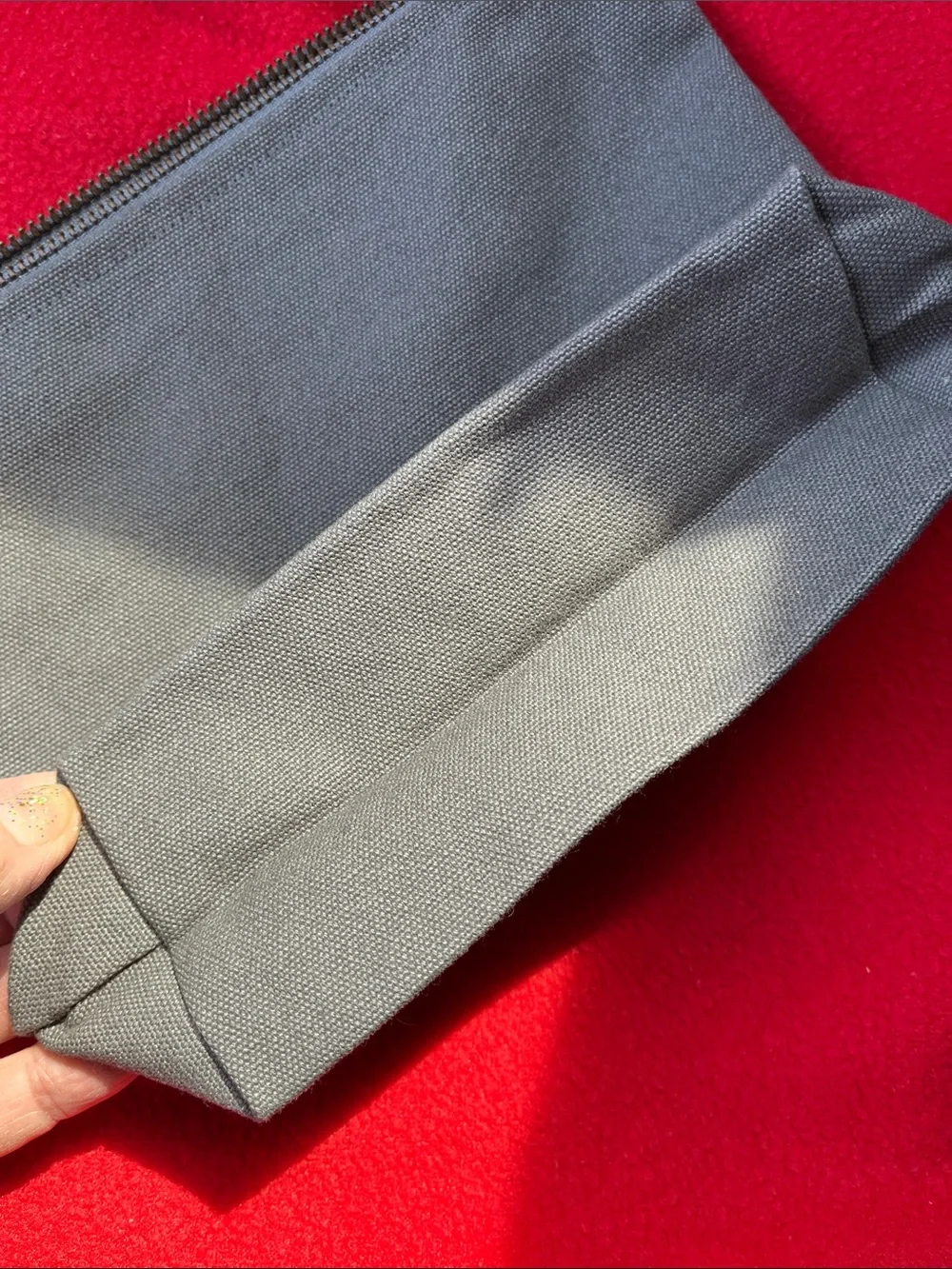 Pact Gray Organic Canvas Zip Pouch with White Logo
